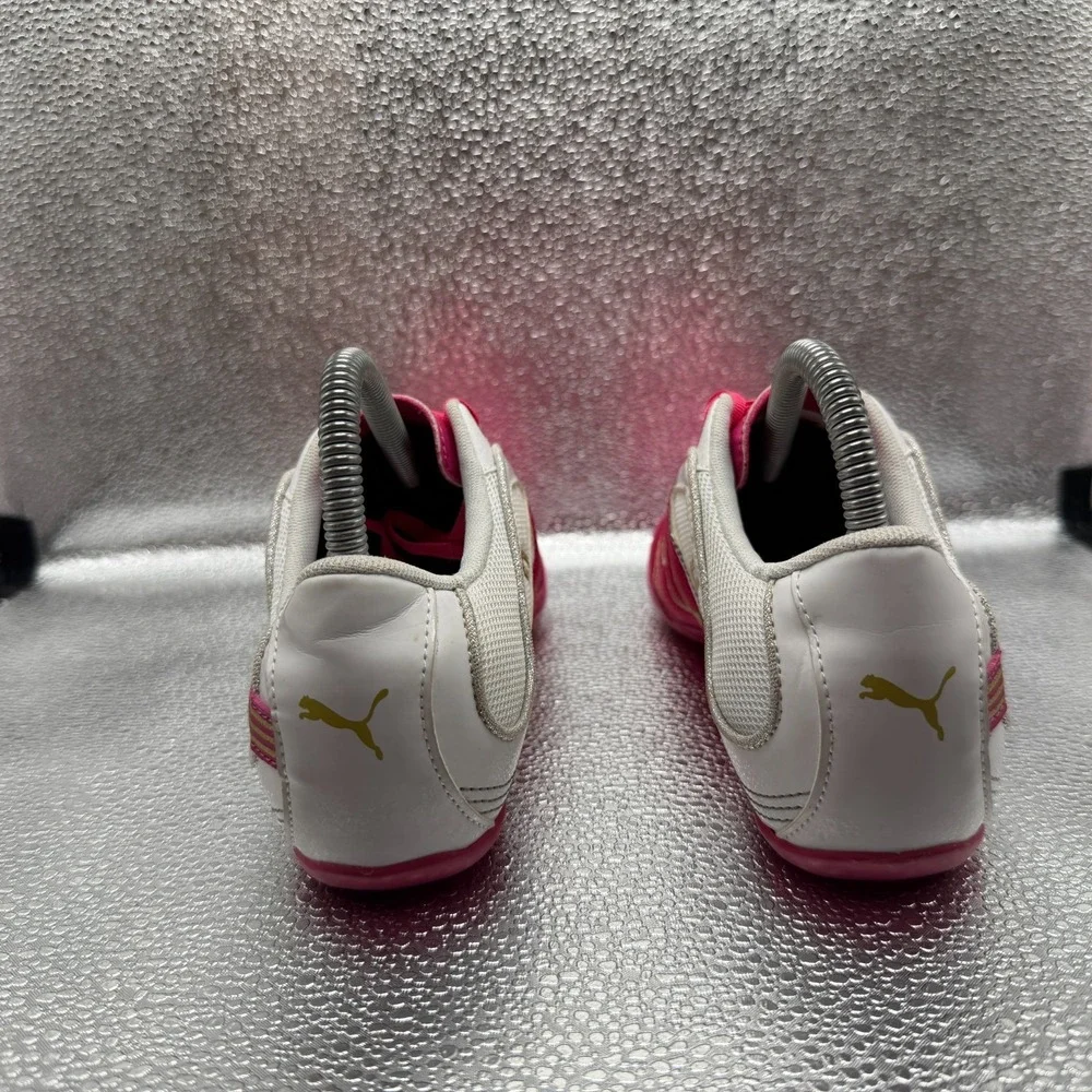 Size 6 Puma Eco Ortholite Pink Gold Womens Driving Athletic Shoes 355000-07